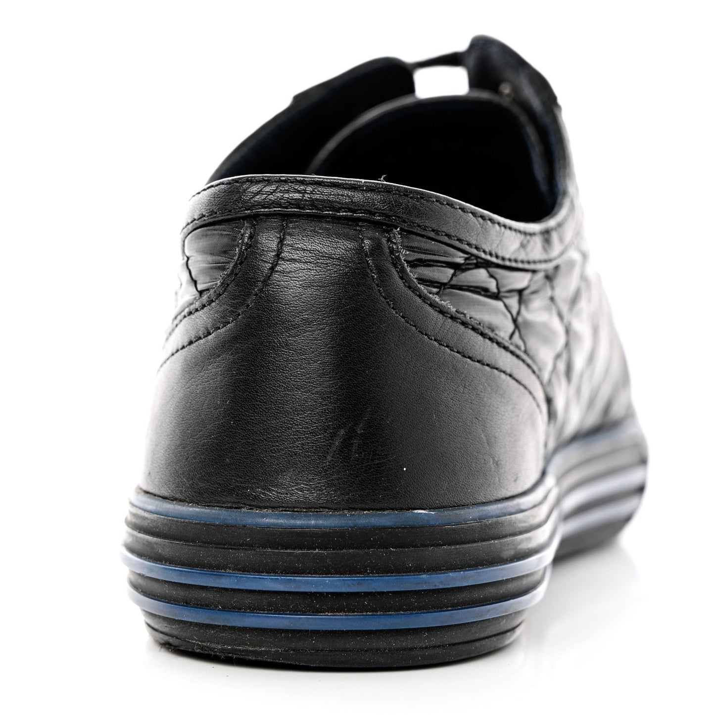 Nylon Calfskin Quilted CC Sneakers 37 Black Blue