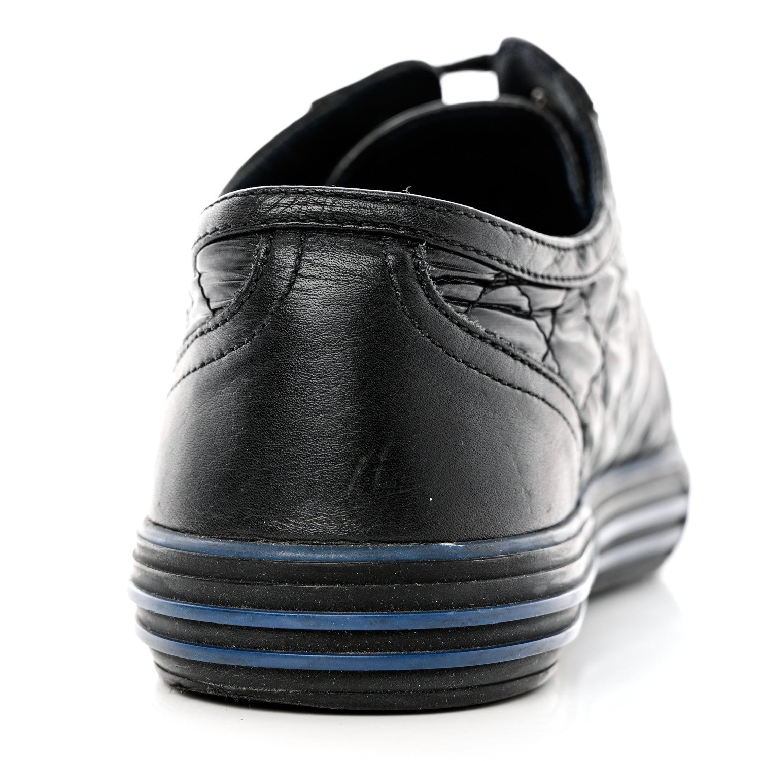 Chanel Nylon Calfskin Quilted CC Sneakers 37 Black Blue 11 of 11