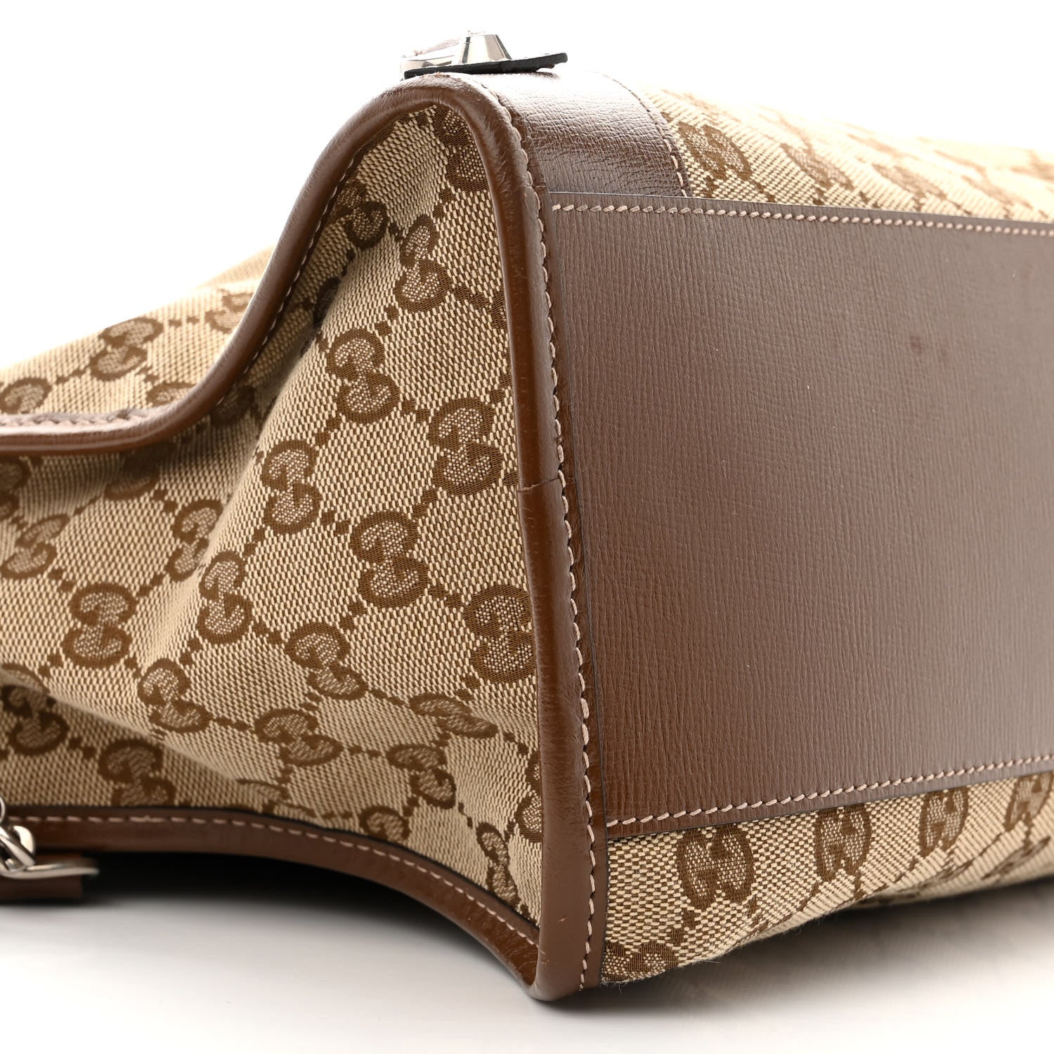 Balenciaga X GUCCI GG Monogram Azalea Calfskin Neo Classic Silver Hardware Medium City Beige Ebony Brown Sugar 9 of 14