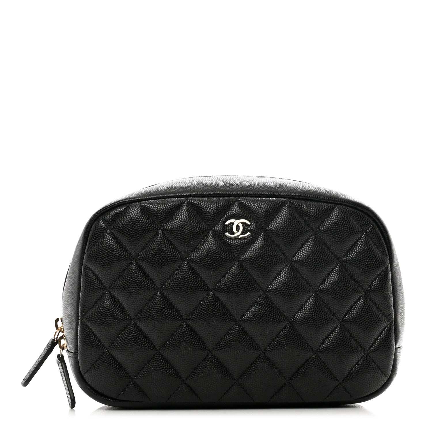 Chanel Caviar Quilted Medium Curvy Pouch Cosmetic Case Black 1 of 8