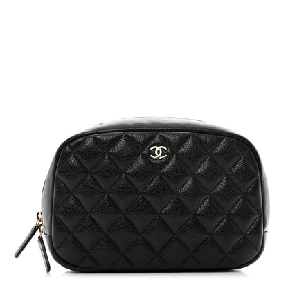 Chanel Caviar Quilted Medium Curvy Pouch Cosmetic Case Black 1 of 8