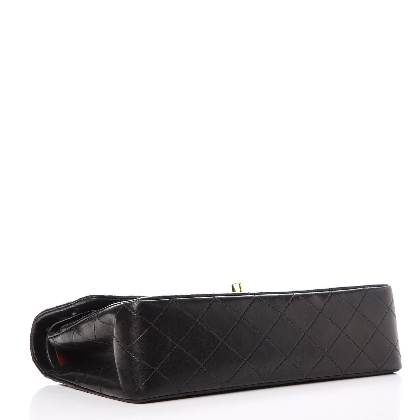 Lambskin Quilted Medium Double Flap Black