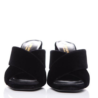 Saint Laurent Velvet LouLou 95 Mules 39 Black 2 of 9