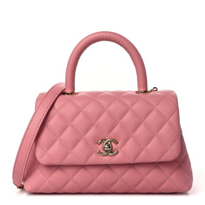 Chanel Caviar Quilted Mini Coco Handle Flap Pink 1 of 10