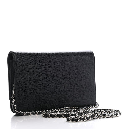Chanel Caviar Timeless CC Wallet On Chain WOC Black 3 of 9