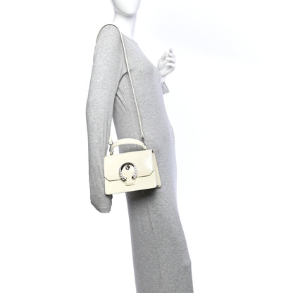 Jimmy Choo Textured Patent Calfskin Small Madeline Satchel Latte 2 of 11