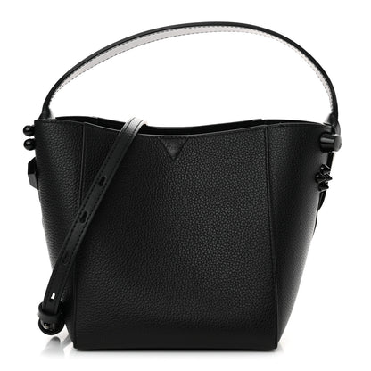 Christian Louboutin Calfskin Empire Spike Studded Mini Cabachic Bucket Bag Black 1 of 13