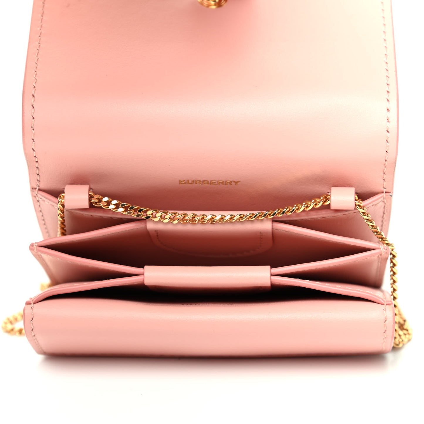 Calfskin Jessie Chain Card Case Blush Pink