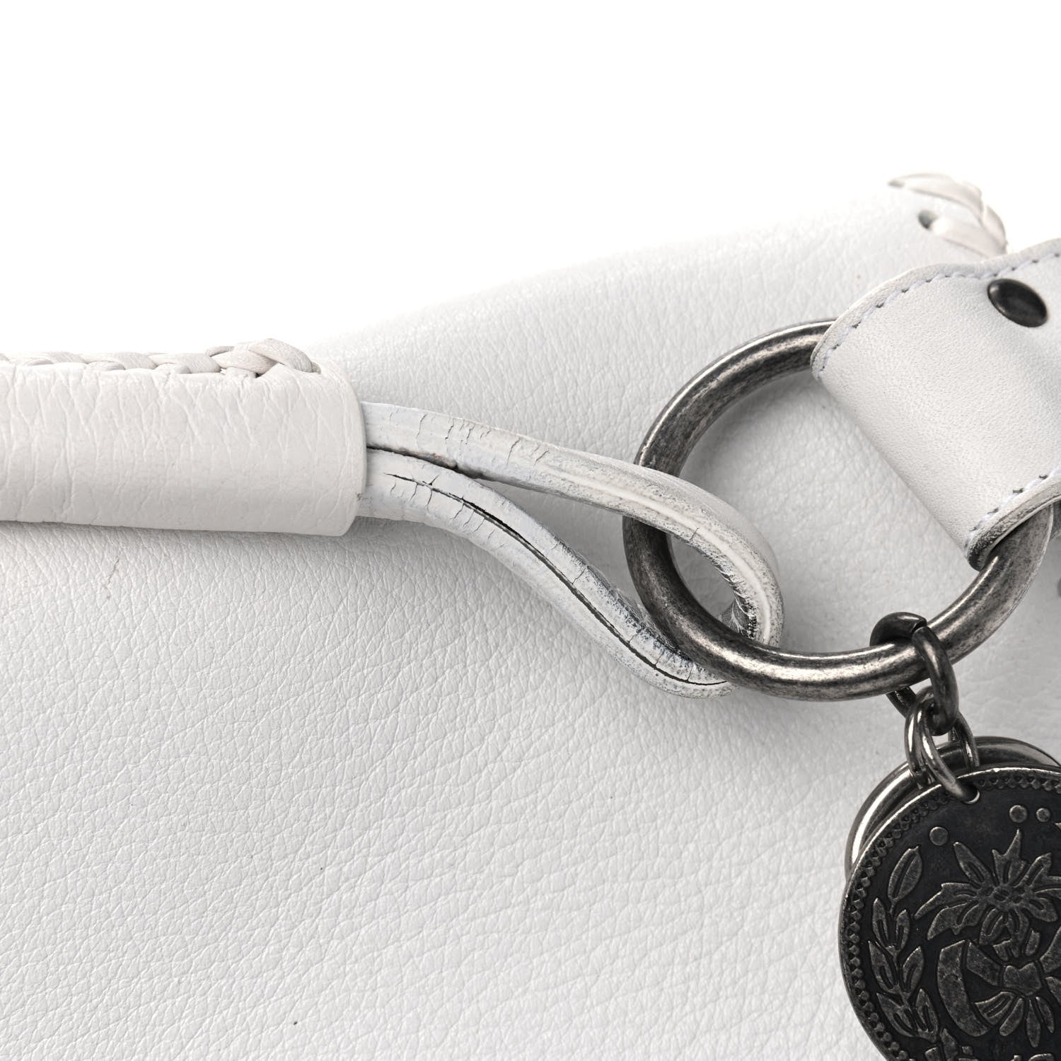 Christian Dior Calfskin Whipstitch Gaucho Double Saddle Bag White 14 of 16
