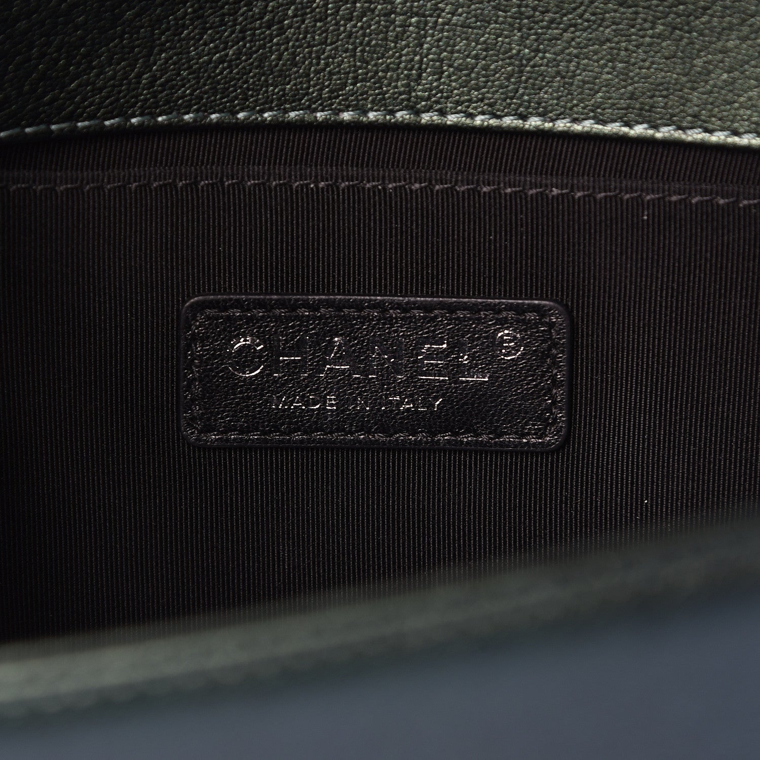 Chanel Iridescent Goatskin Quilted Medium Boy Flap Green 6 of 10
