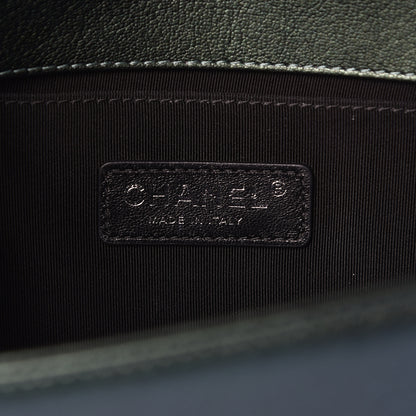 Chanel Iridescent Goatskin Quilted Medium Boy Flap Green 6 of 10
