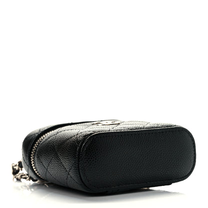 Chanel Caviar Quilted Small Handle With Care Vanity Case With Chain Black 4 of 10