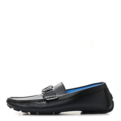Louis Vuitton Calfskin Mens Monte Carlo Car Shoe Moccasin Loafers 9 Navy 1 of 10
