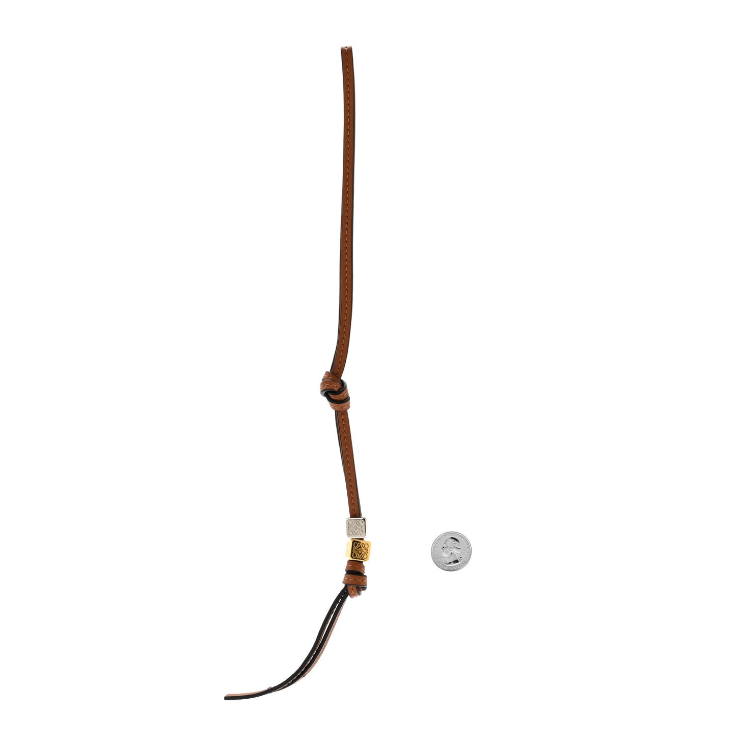 Calfskin Anagram Dice Bag Charm Tan
