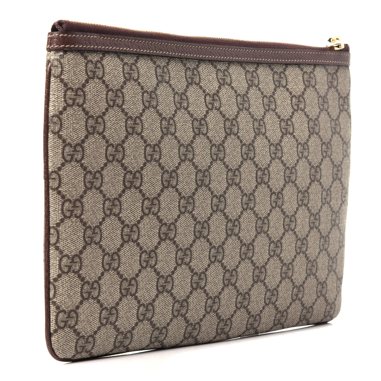 Gucci GG Supreme Monogram Large Ophidia Pouch Clutch Brown 3 of 10