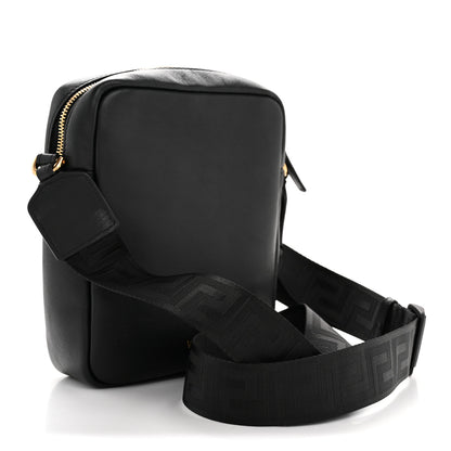 Versace Calfskin Baroque Logo Messenger Bag Black 3 of 11