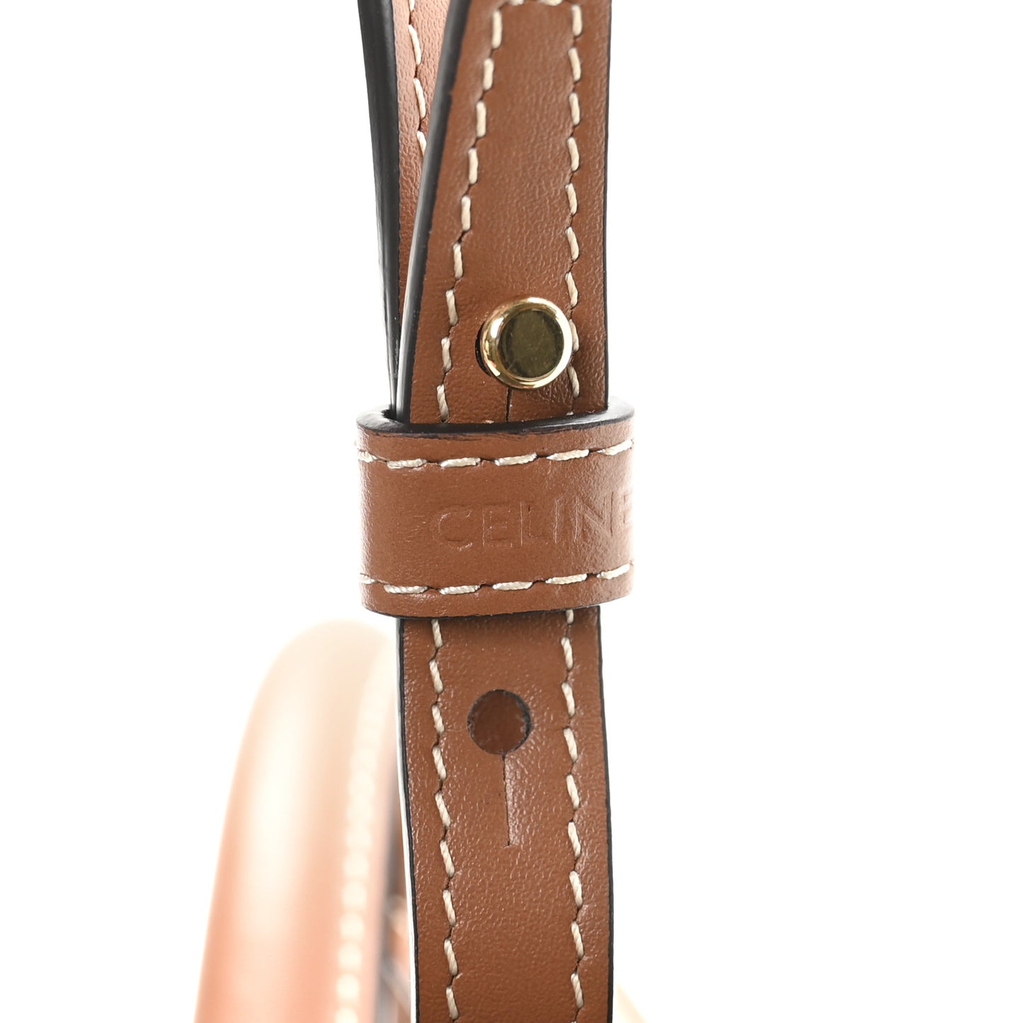 Triomphe Canvas Calfskin Mini Vertical Cabas Tan