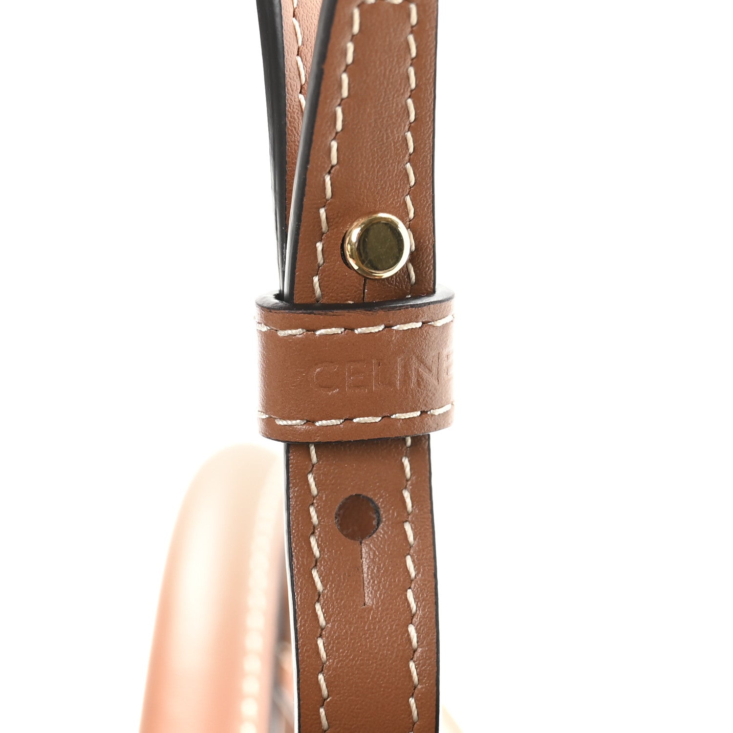 Celine Triomphe Canvas Calfskin Mini Vertical Cabas Tan 6 of 9