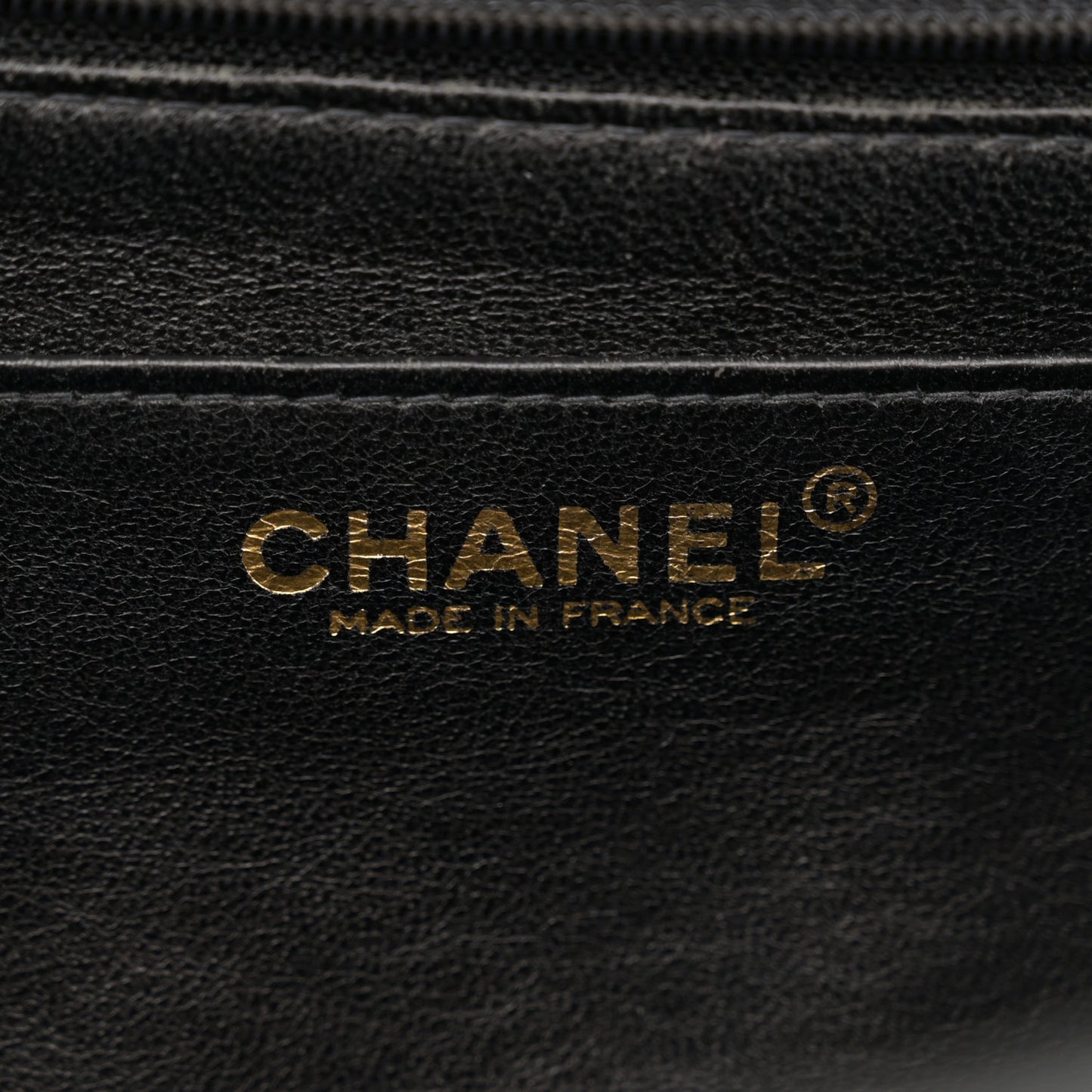 Lambskin Stitched Chocolate Bar Single Flap Black