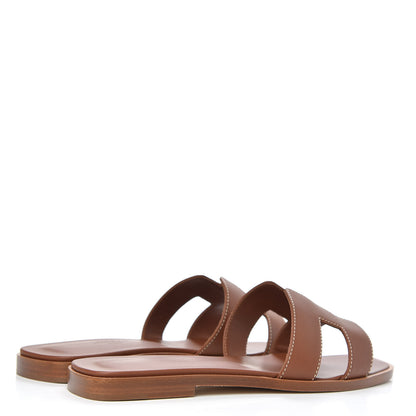 Hermes Box Calfskin Oran Sandals 36 Gold 4 of 9