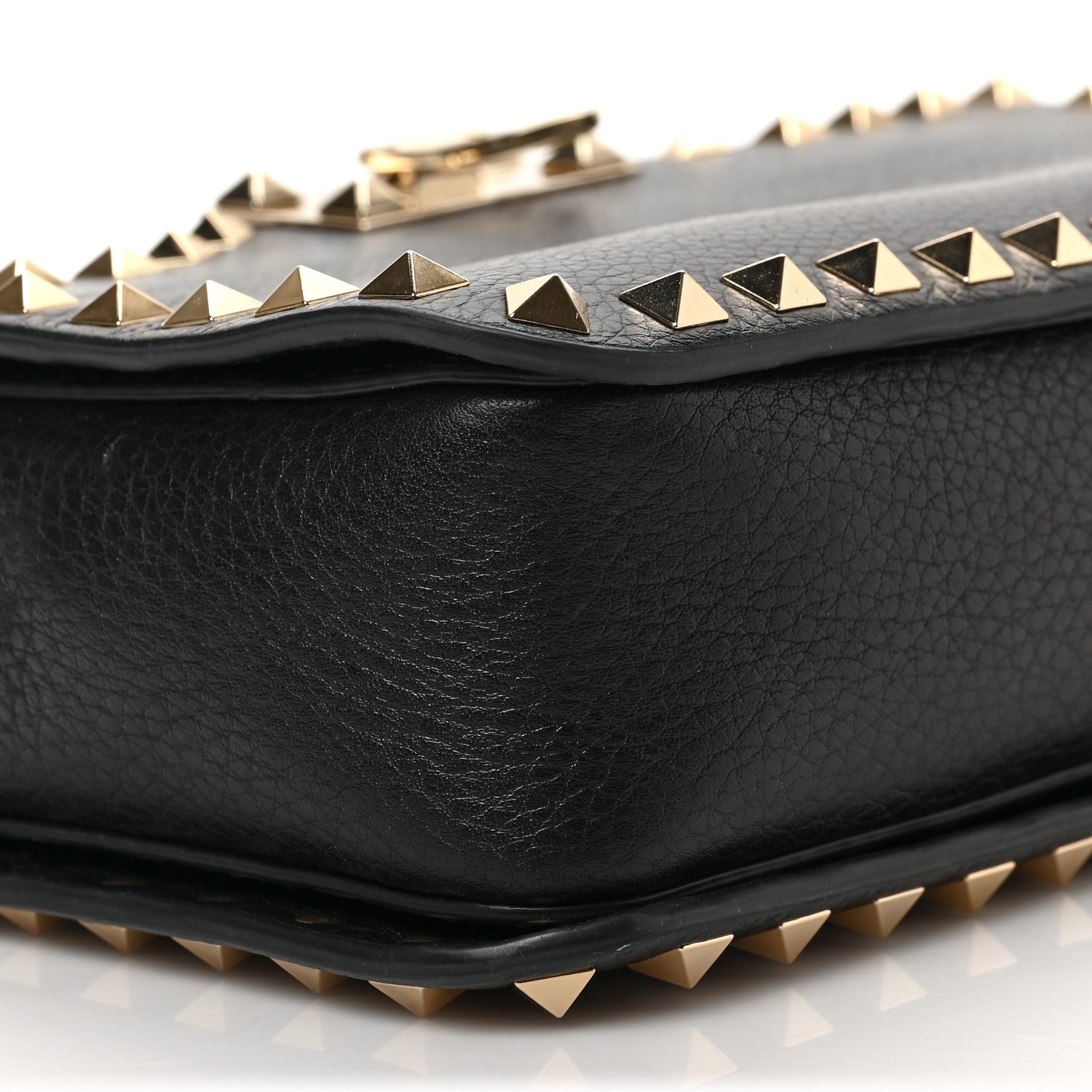 Valentino Garavani Grained Calfskin Rockstud Flip Lock Camera Crossbody Bag Black 7 of 8