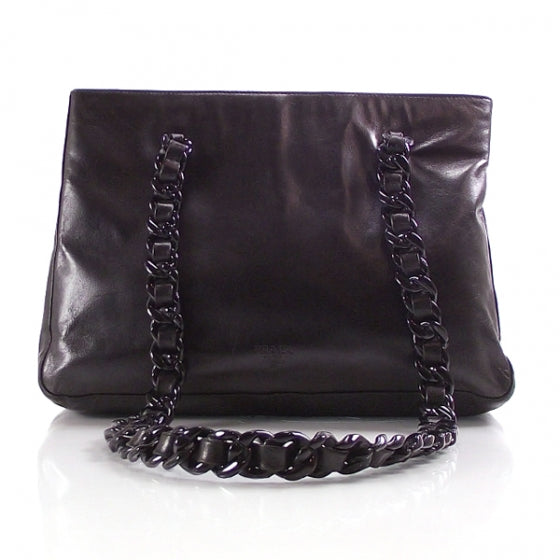 Prada Tessuto Leather Chain Strap Black 1 of 11