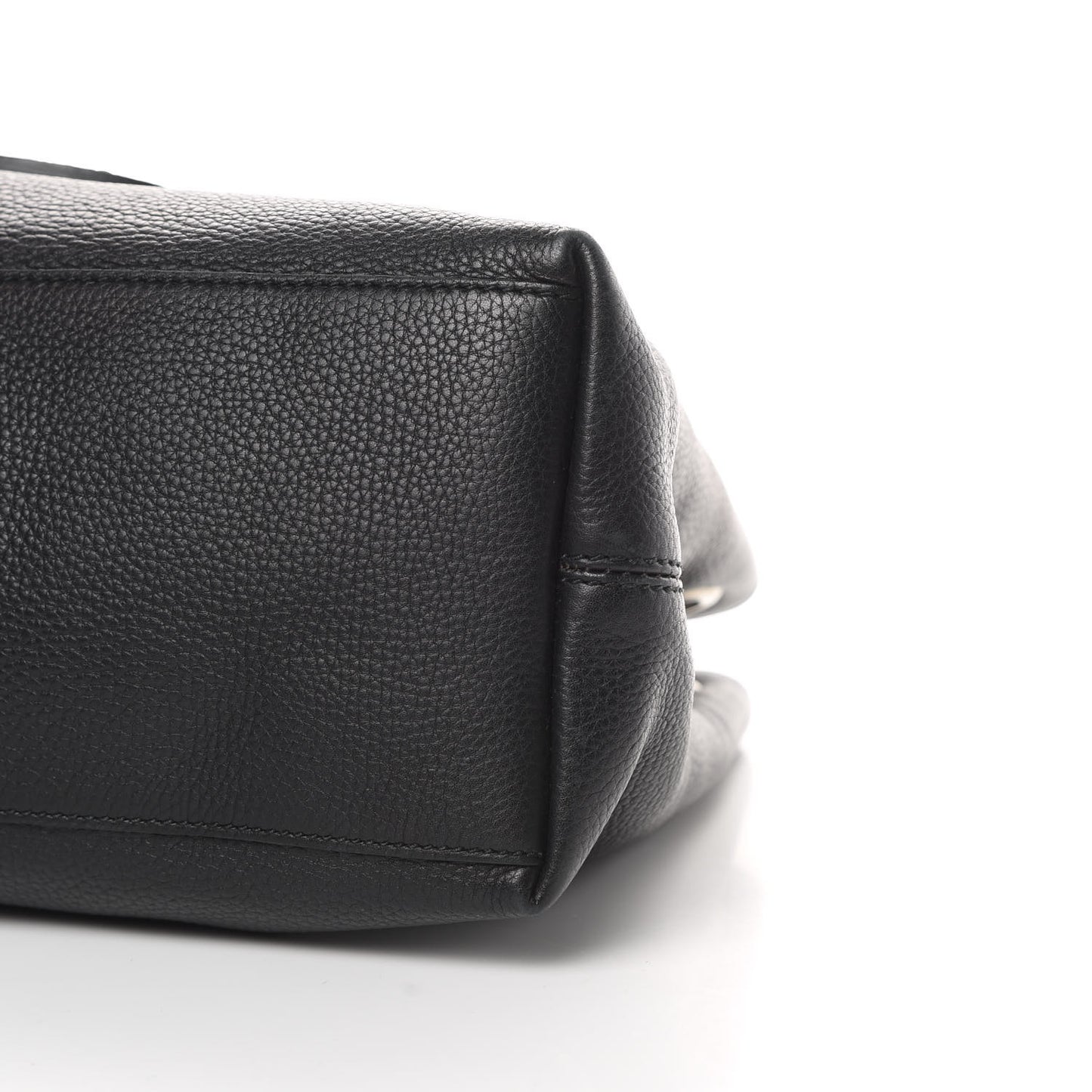 Pebbled Calfskin Studded Medium Soho Chain Shoulder Bag Black