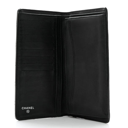 Chanel Striated Patent Calfskin Quilted Yen Wallet Black 8 of 8