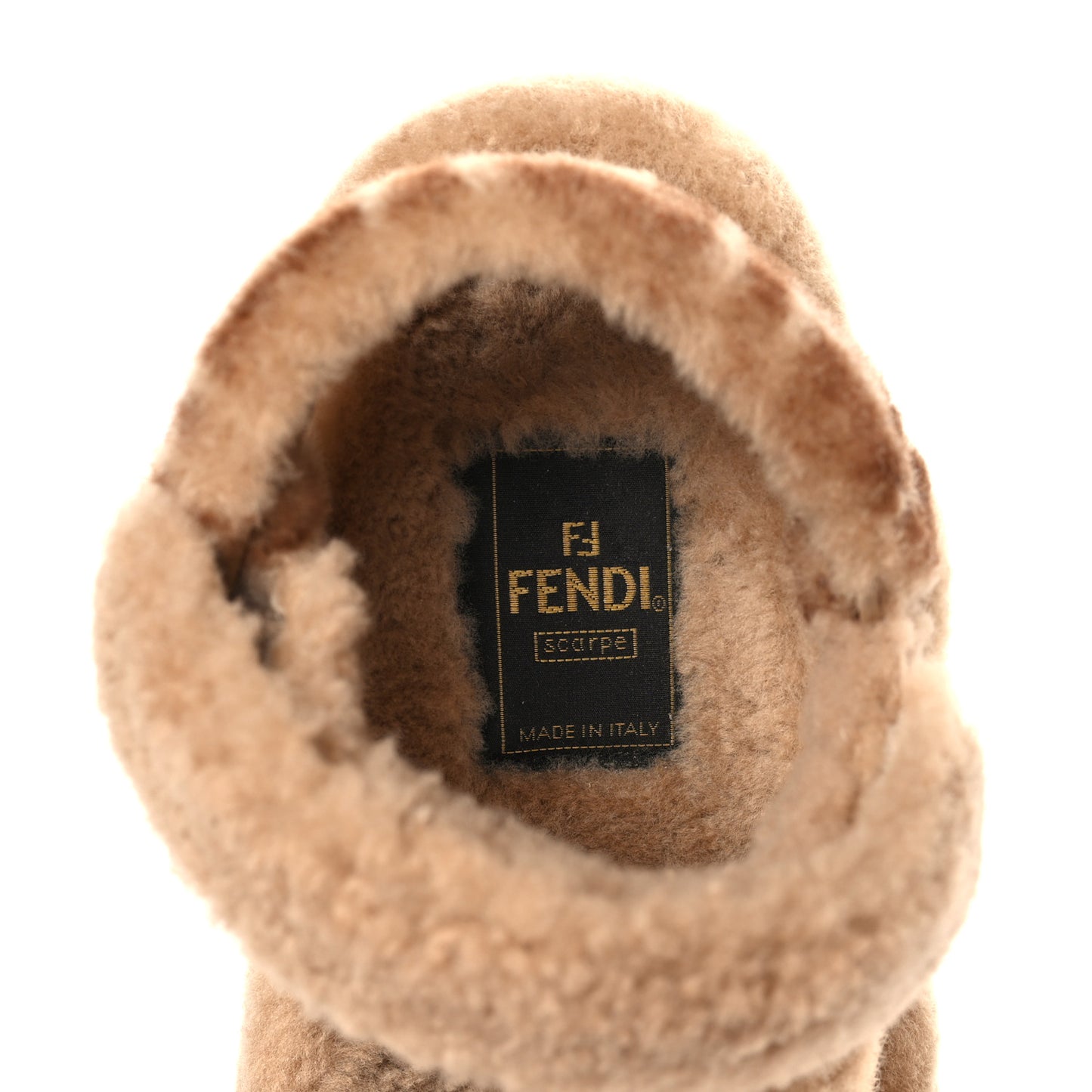 Shearling FF Fendi Feel Sandals 39.5 California Cacao