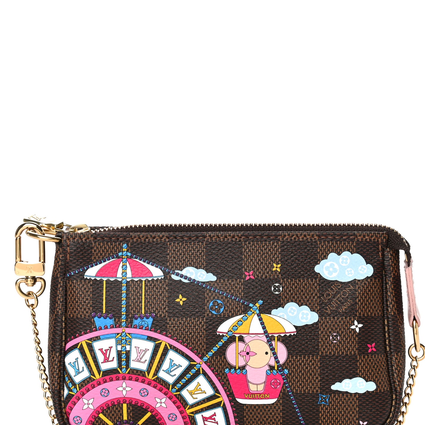 Damier Ebene 2020 Christmas Animation Big Wheel Mini Pochette Accessories Rose Ballerine