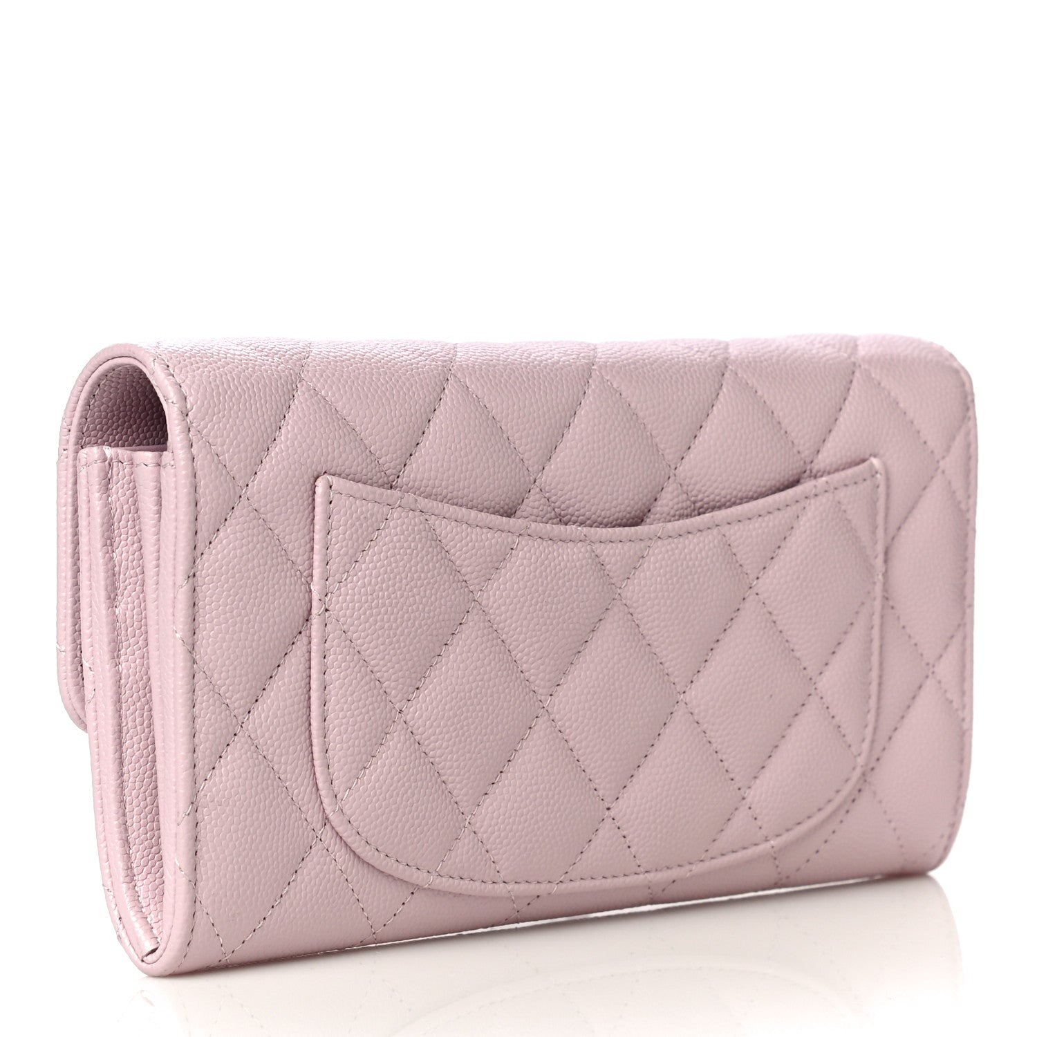 Chanel Caviar Quilted Large Gusset Flap Wallet Light Pink 3 of 12