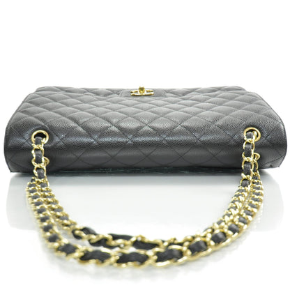 Chanel Caviar Maxi Single Flap Black GHW 5 of 9