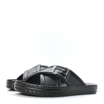 Fendi Nappa FF Embossed Mens Slide Sandals 9 Black 3 of 8