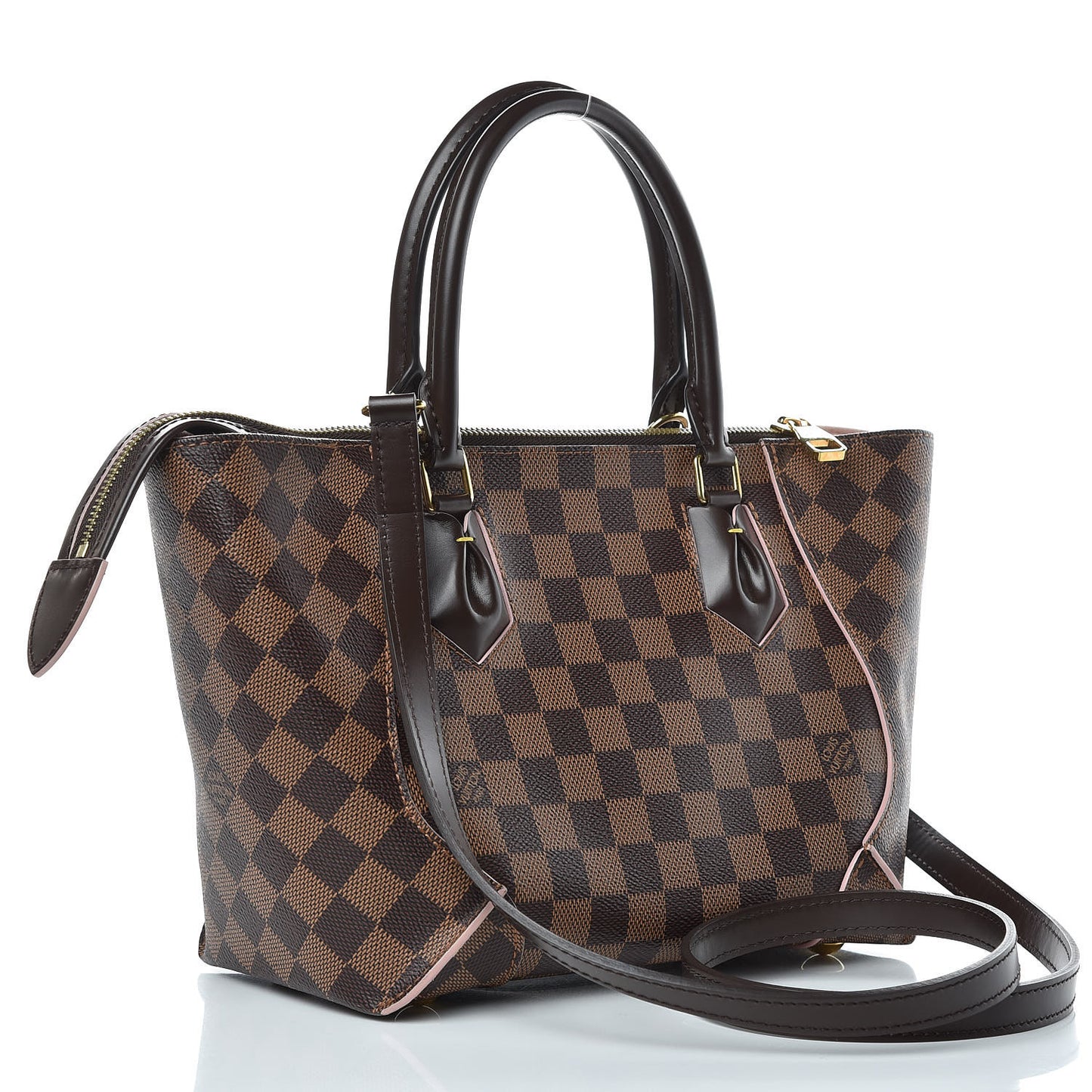 Damier Ebene Caissa Tote PM Rose Ballerine