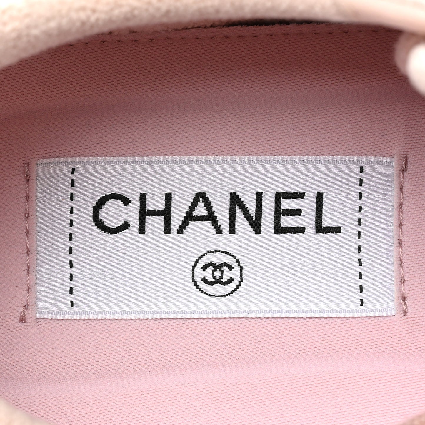 Grained Calfskin Fabric Womens Logo Sneakers 38 White Light Pink