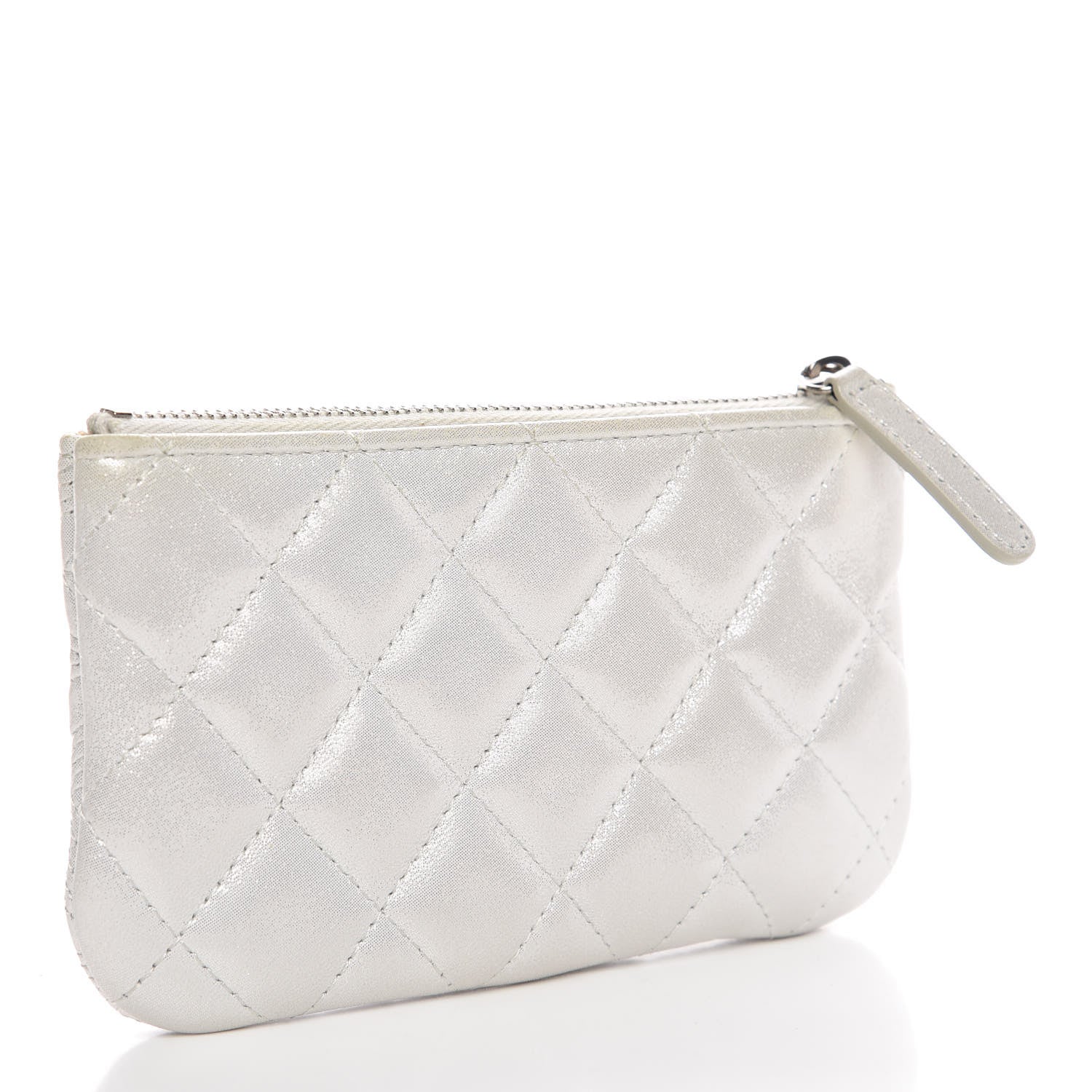 Chanel Metallic Lambskin Star Embossed Coin Purse Case Silver 3 of 12