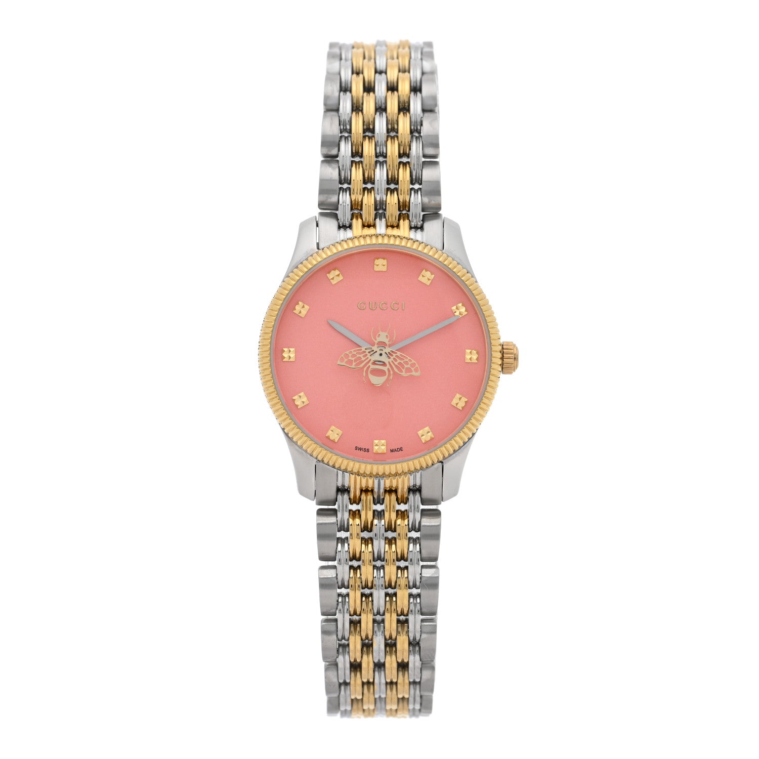Gucci Stainless Steel 29mm G-Timeless Bee Quartz Watch Pink 1 of 5