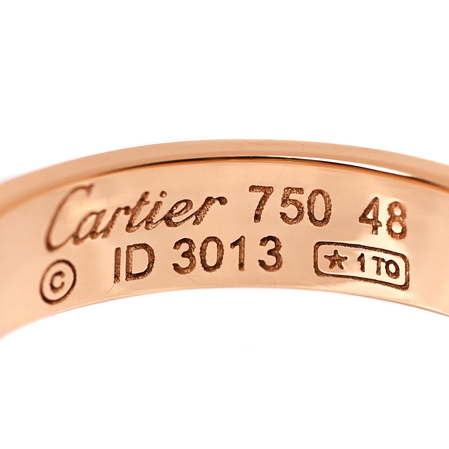 Cartier 18K Pink Gold 3.5mm LOVE Wedding Band Ring 48 4.5 4 of 4