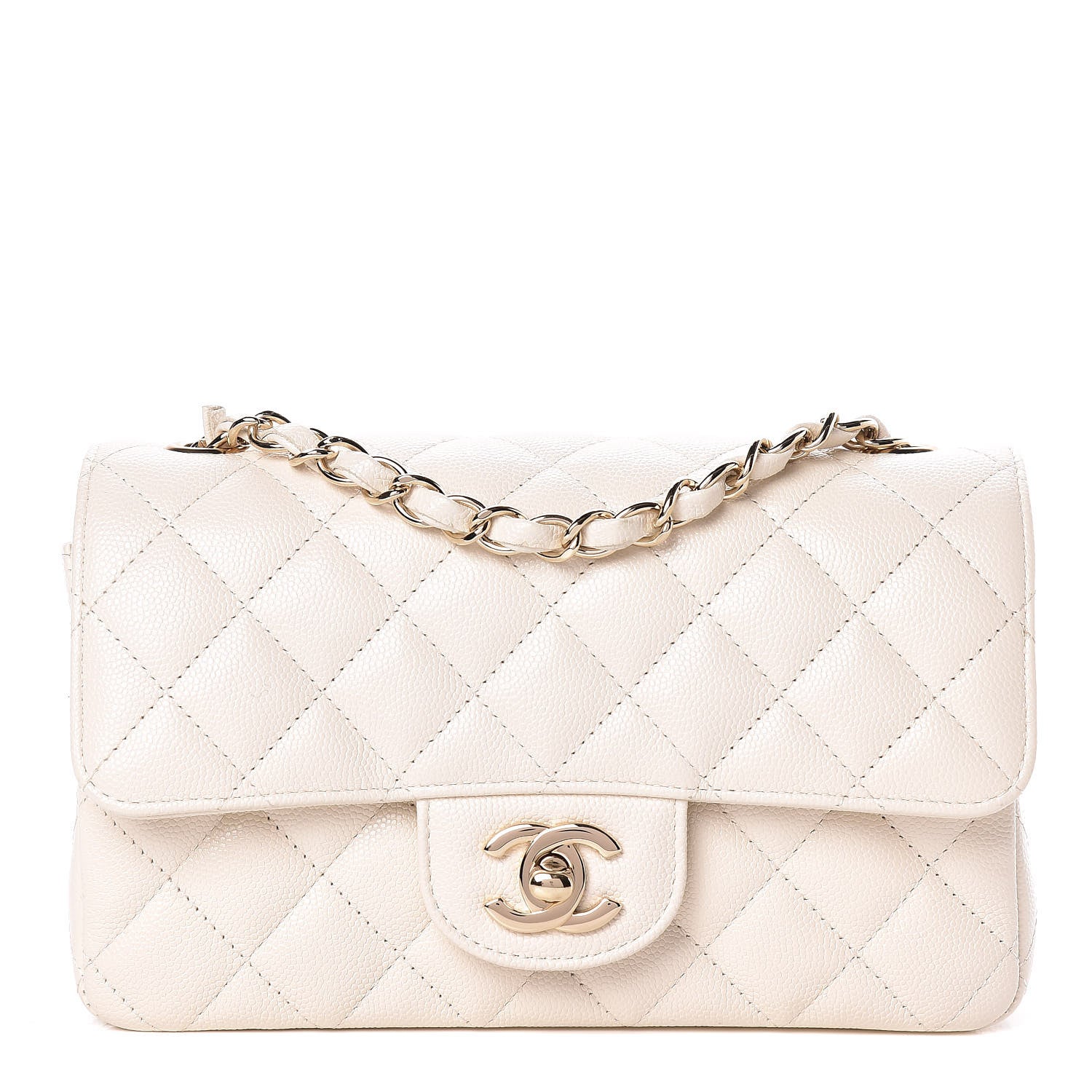 Chanel Caviar Quilted Mini Rectangular Flap White 1 of 10