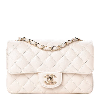 Chanel Caviar Quilted Mini Rectangular Flap White 1 of 10