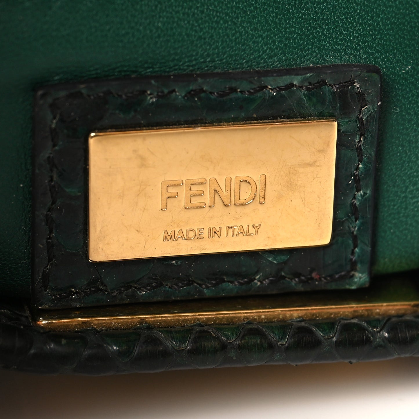 Snakeskin Shiny Nappa Mini Peekaboo Iconic Satchel Green