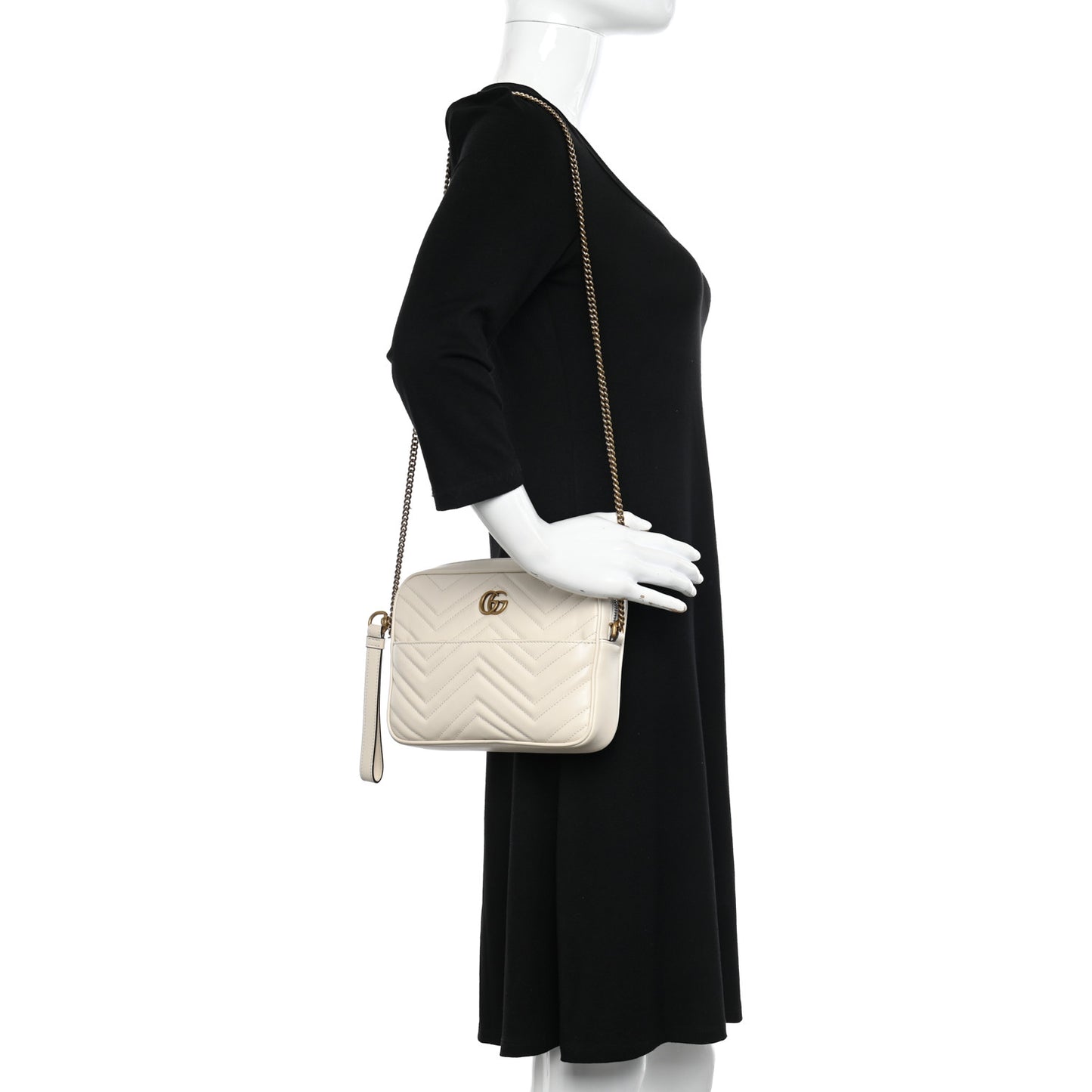Calfskin Matelasse GG Marmont Multi-Use Mini Bag 85 34 Black Perfect Pink Mystic White