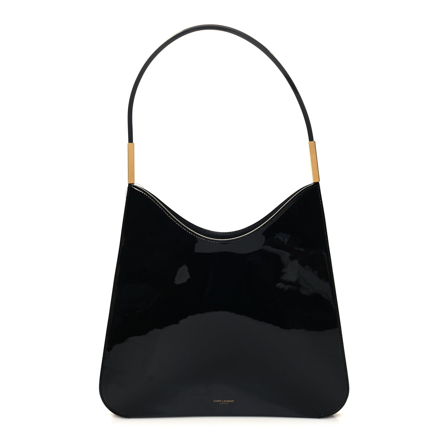 Patent Calfskin Sadie Shoulder Bag Black