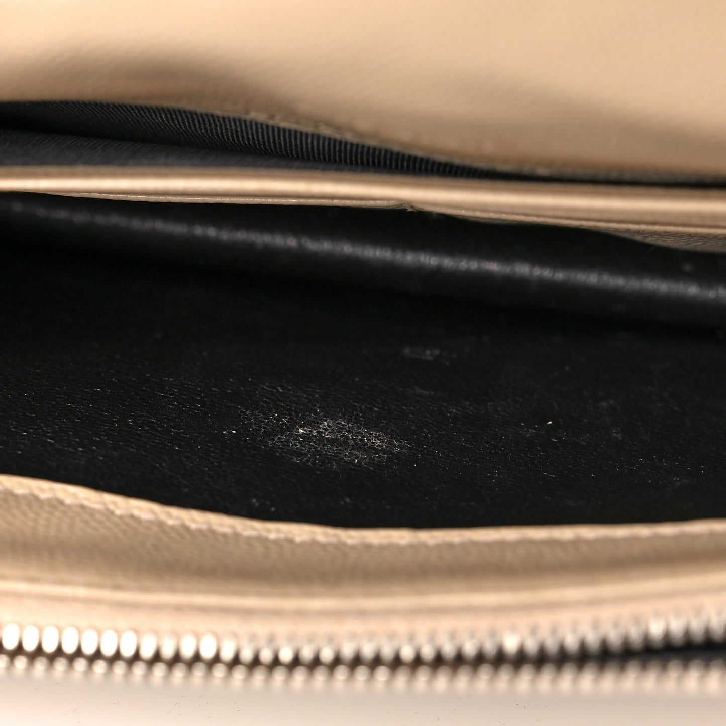 Grain De Poudre Matelasse Chevron Monogram Envelope Chain Wallet Dark Beige