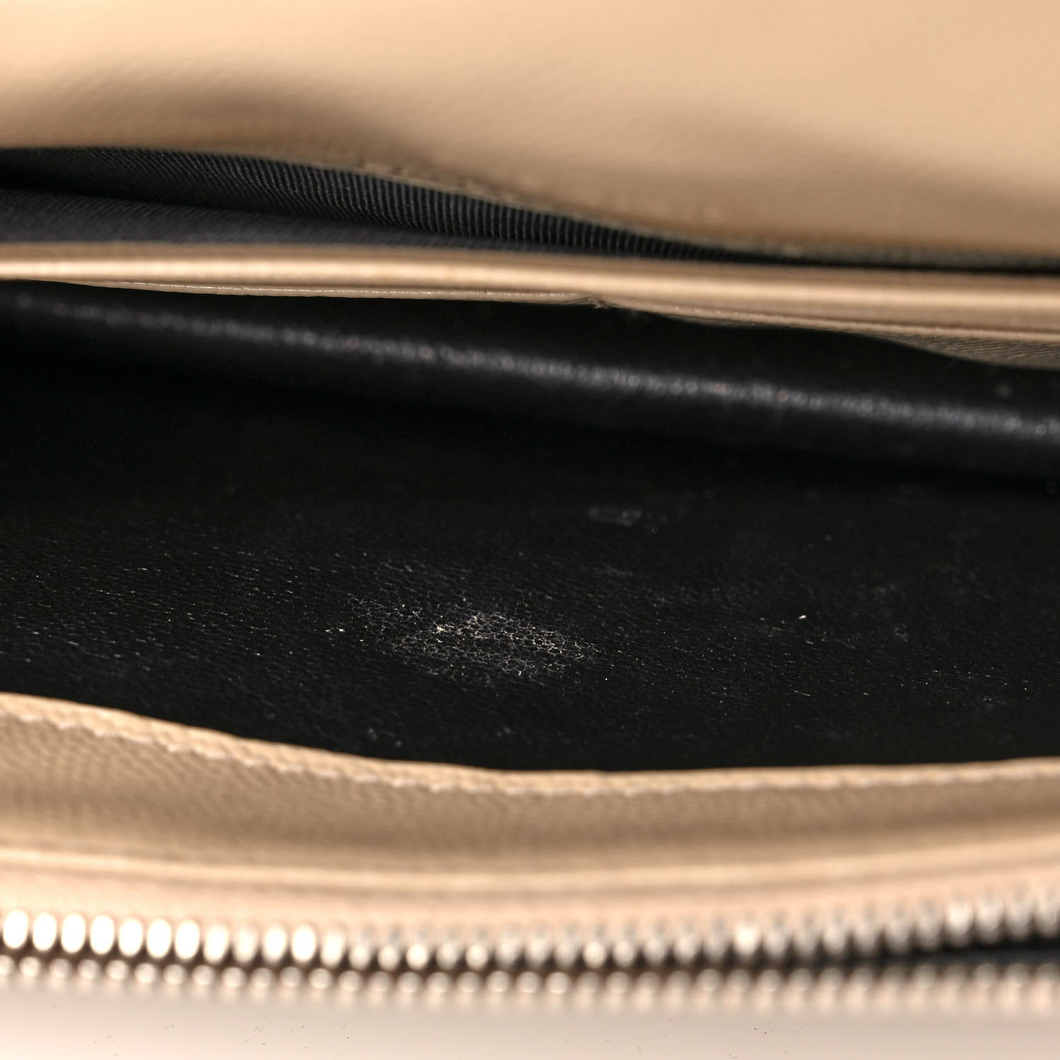 Saint Laurent Grain De Poudre Matelasse Chevron Monogram Envelope Chain Wallet Dark Beige 9 of 10