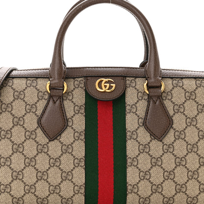 Gucci GG Supreme Monogram Web Medium Ophidia Boston Brown 8 of 13