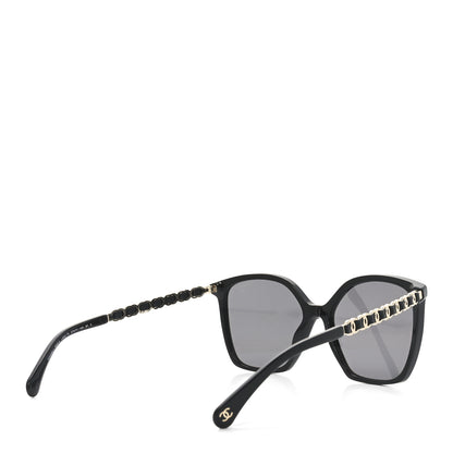 Chanel Acetate Calfskin Square Sunglasses 5546-Q Black 4 of 7
