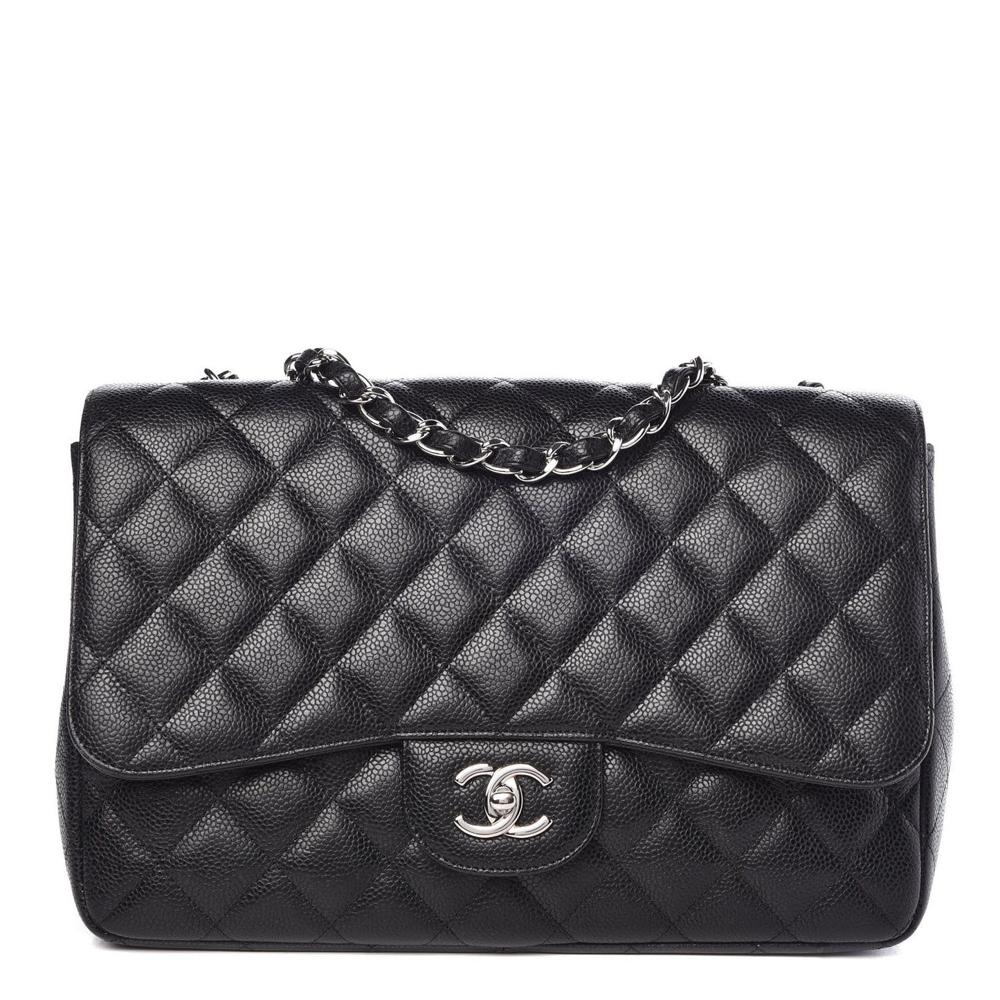 Caviar Quilted Jumbo Single Flap Black