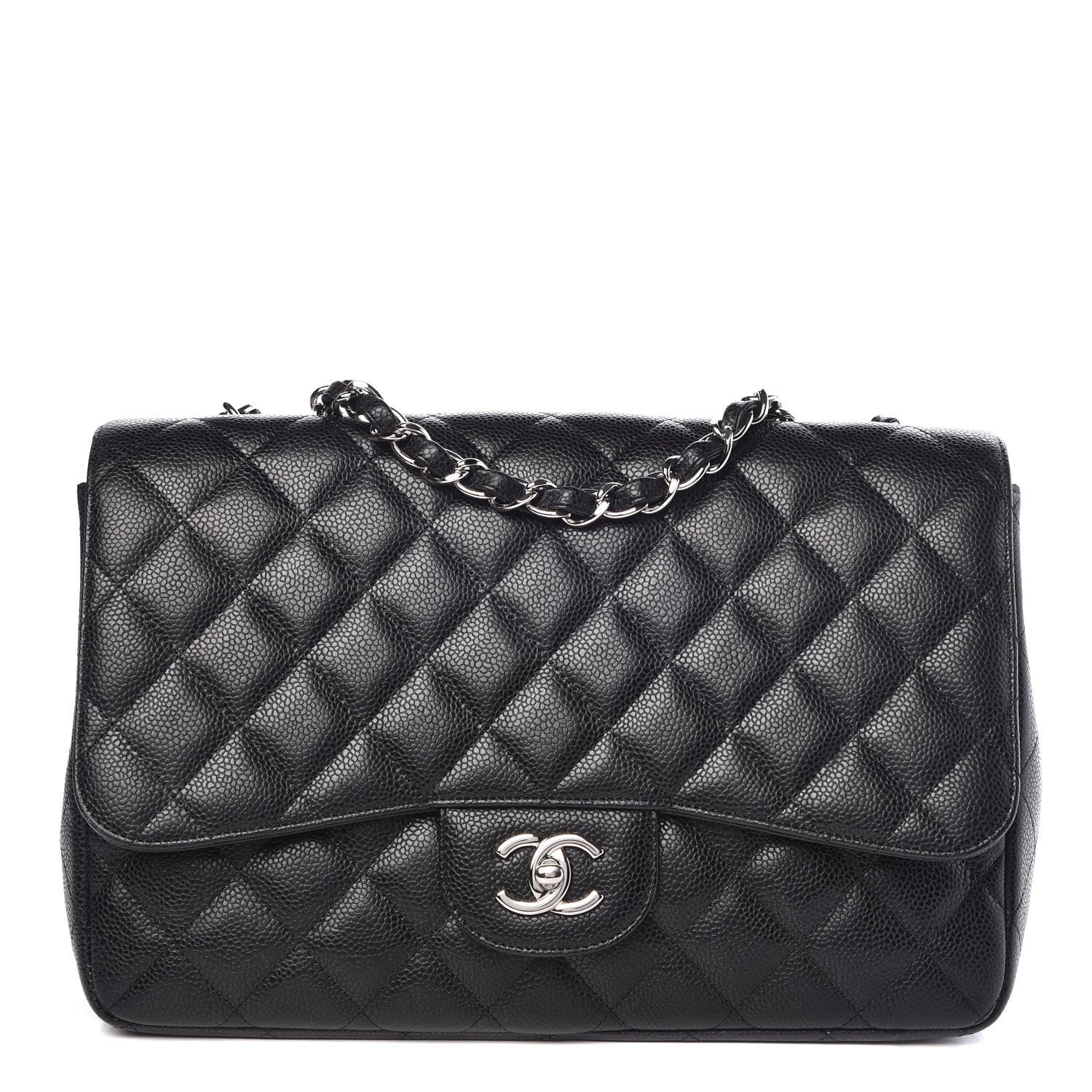 Chanel Caviar Quilted Jumbo Single Flap Black 1 of 7