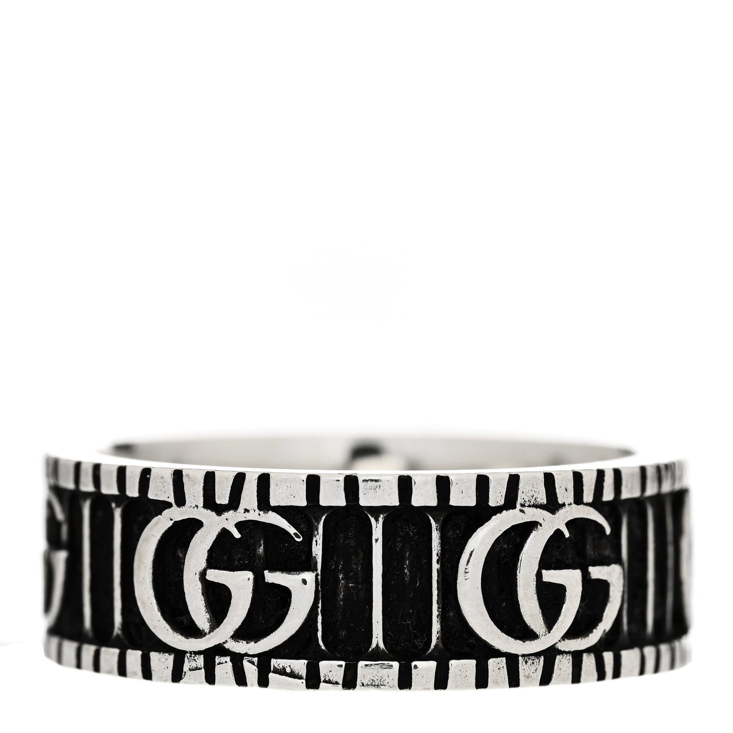 Sterling Silver Double G Band Ring 61 9.75